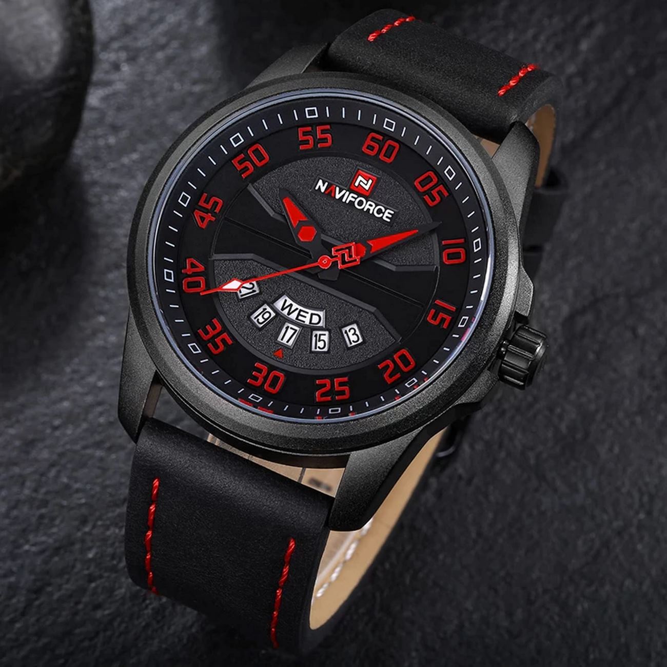 Reloj Naviforce Original Nf 9124 Cuero Hombre + Estuche